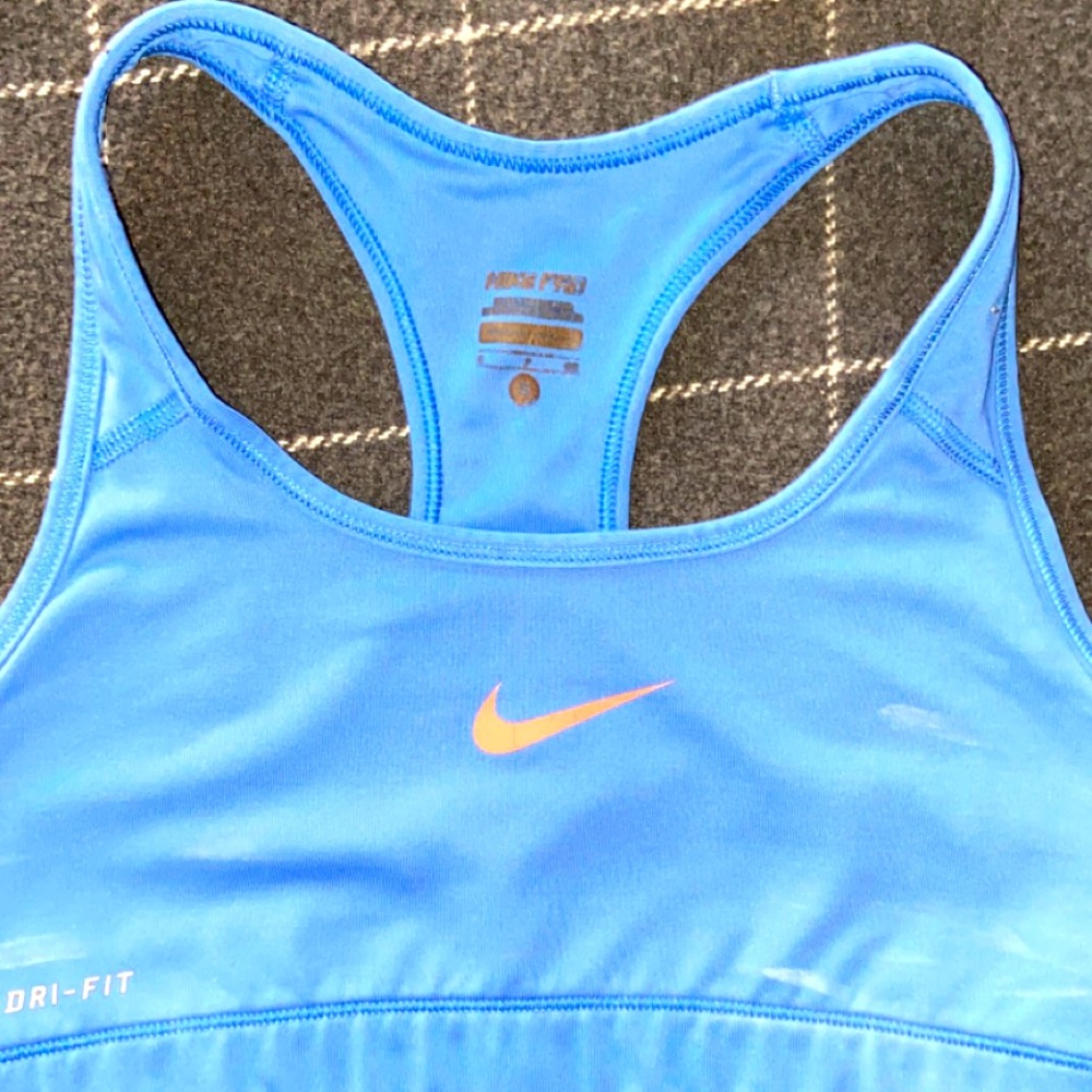 Small light blue Dri-Fit Nike sports bra
